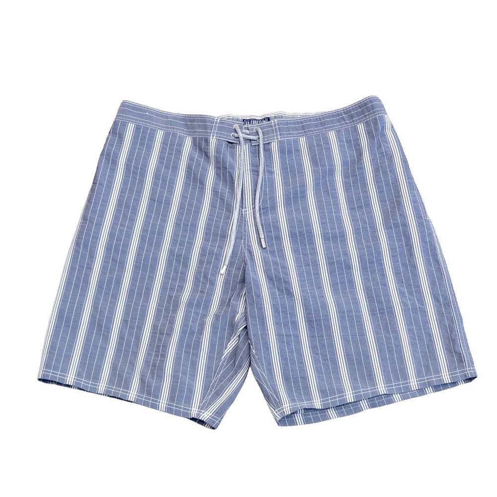 Vilebrequin Mens Swim Trunks Shorts XXXL Blue White Striped Drawstring Mesh Line